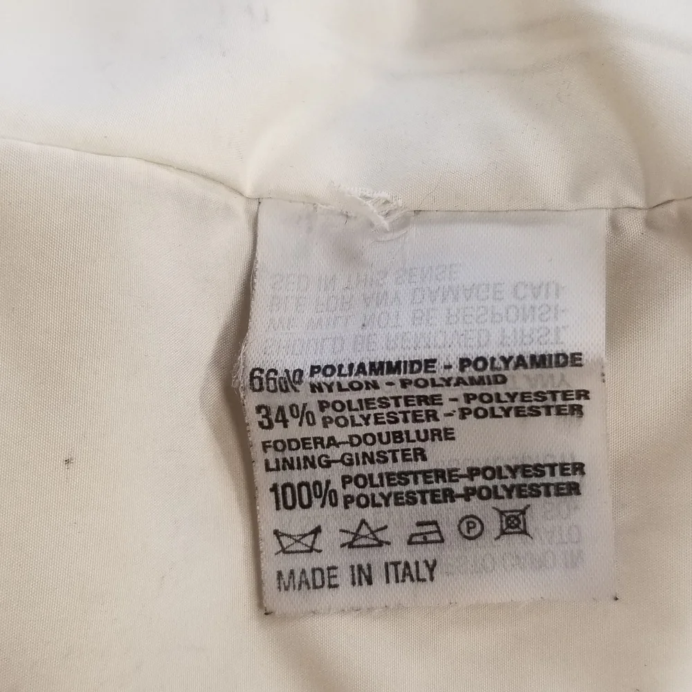 $2395 MADE IN ITALY Real Fox Fur Trimmed Ivory Coat - Picture 10 of 12